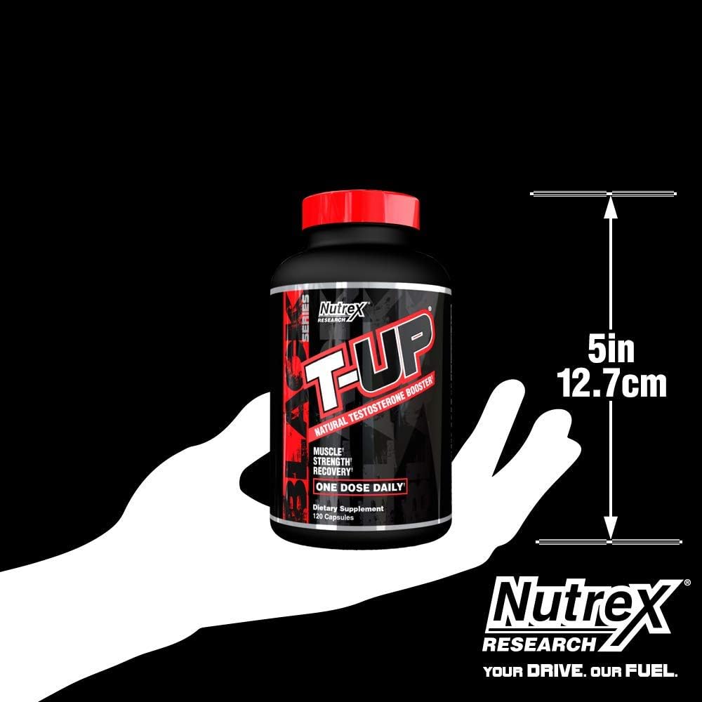 Nutrex Research T-Up Natural Testosterone Booster for Men Muscle Enhancer and Libido Support Pills | DAA D-Aspartic Acid, Zinc, B6, B12 | 120 Capsules : Health & Household
