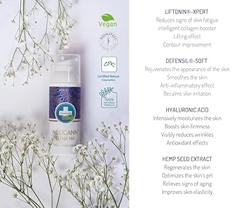 Annabis Neocann Elixir Ha All-Natural Vegan Anti-Aging Face Serum With Organic Hemp, Non-Animal Hyaluronic Acid, Liftonin®-Xpert, And Defensil®-Soft : Beauty & Personal Care