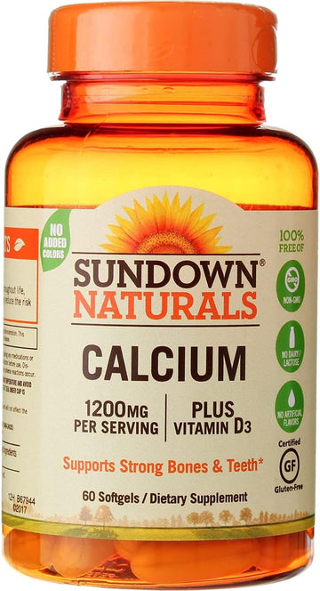 Sundown Naturals Liquid-Filled Calcium 1200 Mg Softgels - 60 Ct, Pack Of 4