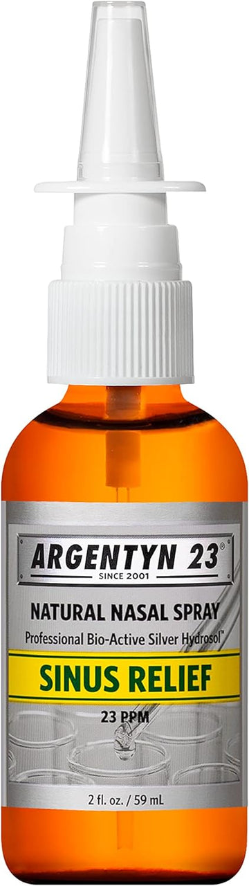 Argentyn 23 Professional Bio-Active Silver Hydrosol Sinus Relief - Colloidal Silver- 23Ppm, 2Oz (59Ml)  Natural Nasal Spray