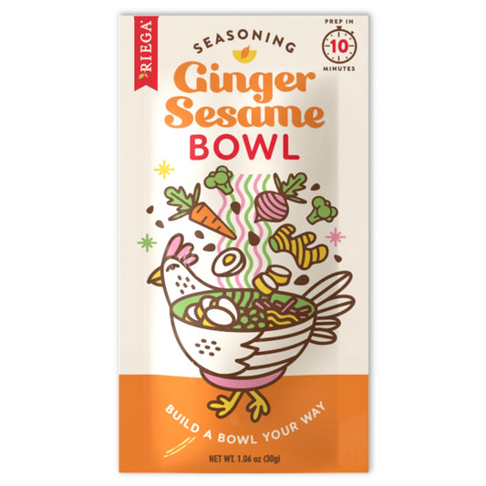 Riega Ginger Sesame Bowl Seasoning, Perfect Asian Seasonings Spice Mix For Sesame Ginger Rice Or Salad Bowls, 1.06 Ounce (Pack Of 8)