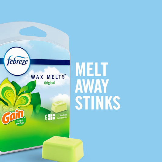 Febreze Wax Melts Air Freshener With Gain, Original Scent (Pack Of 8)