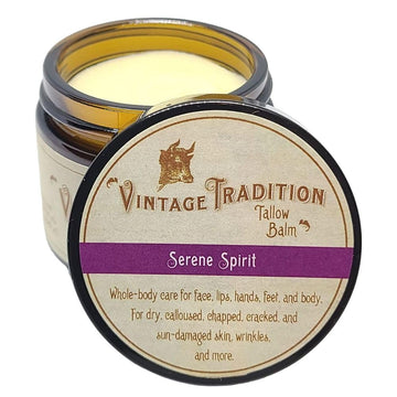 Vintage Tradition Beef Tallow All Purpose Balm - Healing, Hydrating Fragrant Forest Skin Care Salve Replaces Body Lotion, Hand Cream, More - Essential Oil, Olive Oil, And Grass-Fed Tallow, 2 Fl Oz