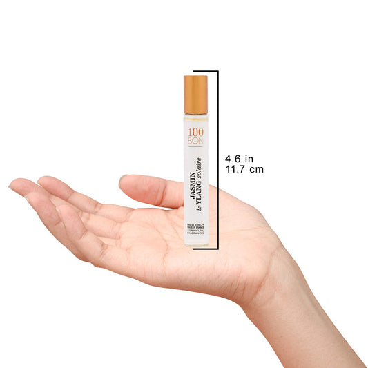 Solaire Delicate & Luminous Organic 100% Natural Floral Fragrance With Bergamot, Jasmine, Ylang-Ylang, Mint & Coconut For Women & Men, 0.5 Fl Oz