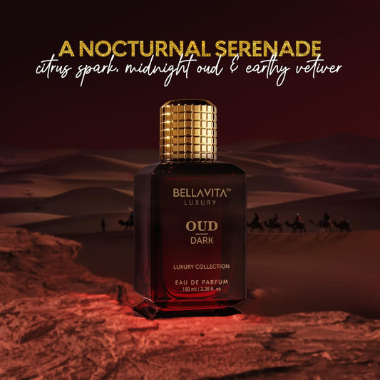 Bellavita Luxury Oud Dark Eau De Parfum (100Ml) Unisex | Intense Arabian Perfume | Infused With Citrus, Grapefruit, Floral, Vetiver, Orris, Musky Oud | Arabic Dark Oud Perfume For Women & Men