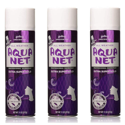 Aqua Net Extra Super Hold Professional Hair Spray Unscented 11 Oz (3 Pack)