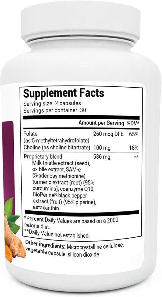 Dr. Berg Liver Cleanse Detox Capsules W/Unique Blend Of Milk Thistle, Ox Bile & Folate - Liver Supplement Includes Turmeric, Black Pepper & Choline - 60 Capsules