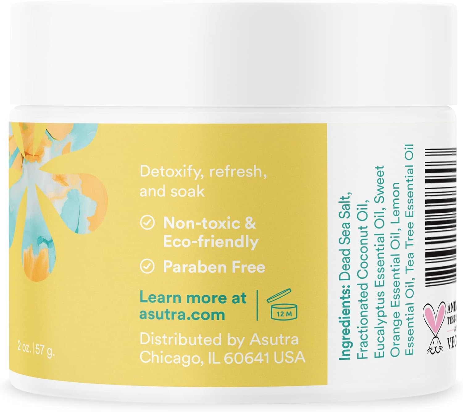 Asutra Dead Sea Bath Salts (3 Scent Mini Sampler), 2 Oz Each - Soak In Rich & Vital Healing Minerals - Travel Sized Jars For On-The-Go Relaxation : Beauty & Personal Care