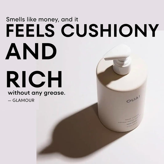 OUAI Hand Lotion - Daily, Lightweight, Hydrating Lotion for Dry Skin - Made with Avocado, Rosehip and Jojoba Oil to Lock in Moisture - Never Greasy (16 Fl Oz)