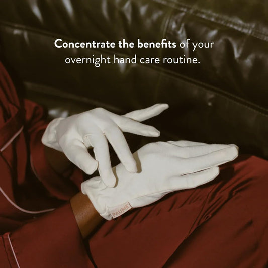 Paume Overnight Hydration Gloves, 100% Organic Cotton, Ideal For Dry And Cracked Hands, Deliver Healing And Moisturizing Benefits, 1 Pair