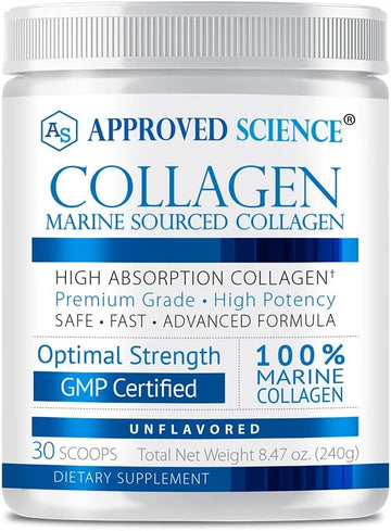 Approved Science Collagen Powder - Skin And Hair - 90 Scoops - Three Month Supply - Made In The Usa