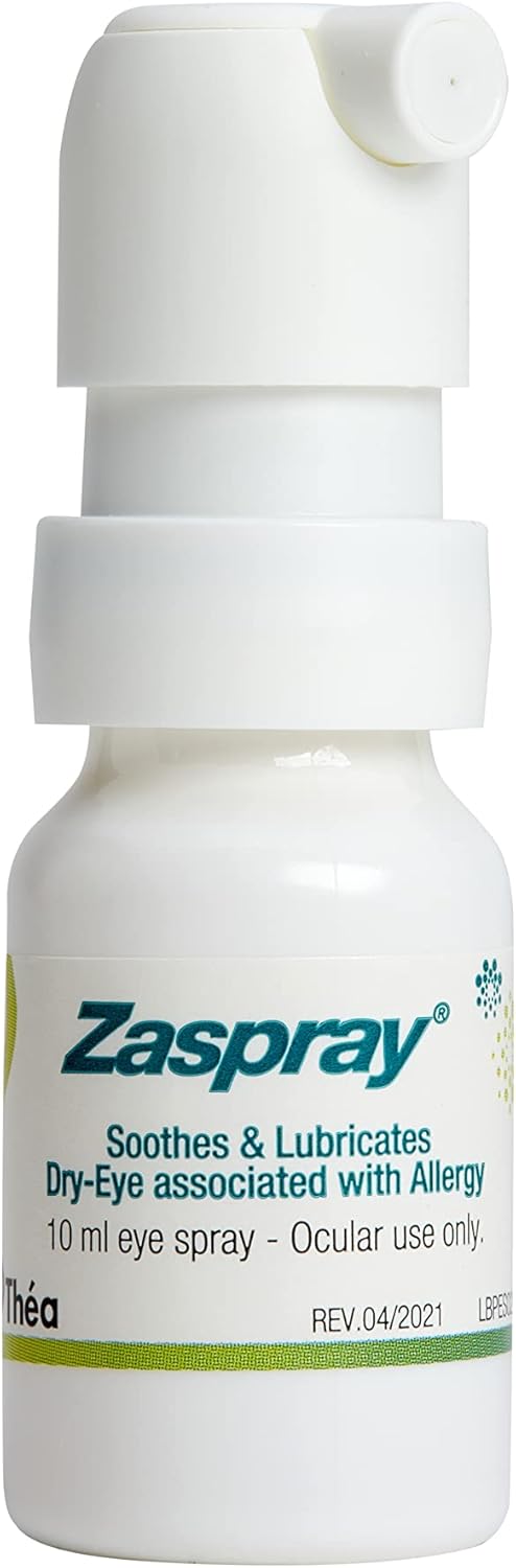 Zaspray Dry Eye Relief Spray | For Irritated Itchy And Red Eyes | Soothes And Hydrates Dry Eyes Due To Allergy | Preservative-Free Formula | Easy-Use 10Ml Bottle