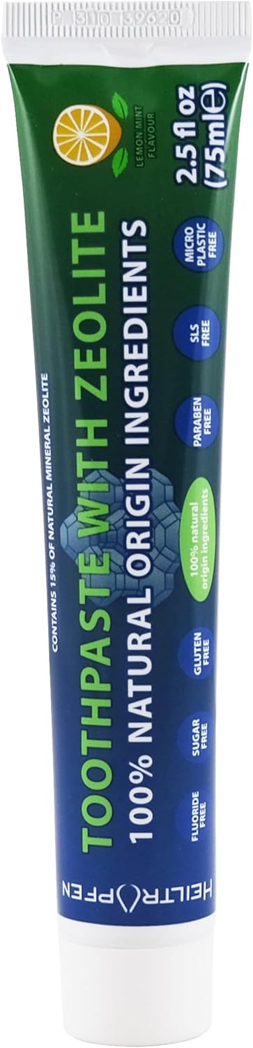 Zeolite Toothpaste | 2.5 Fl Oz - 75 Ml | Fluor-Free | 100% Natural Origin Ingredients | 15% Natural Mineral Zeolite | HeiltropfenĀ®