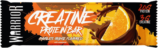 Warrior Creatine Protein Bars – Low Carb Snack, Oat Based Flapjack Bar, Increase Physical Performance, 12 X 75G (Chocolate Peanut)