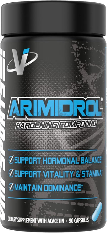 Vmi Sports | Arimidrol Hardening Compound | Natural Estrogen Blocker For Men | Testosterone Booster And Aromatase Inhibitor | To Build Muscle And Burn Fat | Anti Estrogen (Bonus Size - 90 Capsules)