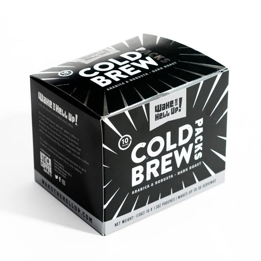 Wake The Hell Up! Ultra-Caffeinated Cold Brew Steeping Pouches Ultra-Caffeinated Coffee,10 Count, 1.3 Oz Pouches
