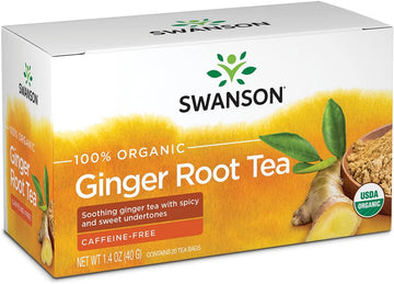 Swanson 100% Certified Organic Ginger Root Tea 20 Bag(S)