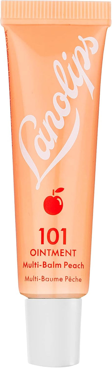 Lanolips 101 Ointment Multipurpose Superbalm Peach - Natural Healing Moisturizer With Lanolin - Restore + Repair Cracked Lips, Cuticles, Elbows + Dry Skin - Fragrance-Free Balm (10G / 0.35Oz)