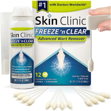 Skin Clinic Freeze 'N Clear™ Advanced Wart Remover, Tough On Warts, Gentle On Skin, (12 Precision Applicators)