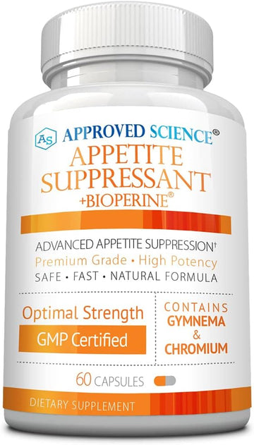 Approved Science Appetite Suppressant - Gymnema, Chromium, Cayenne Pepper - 60 Capsules - Made In The Usa