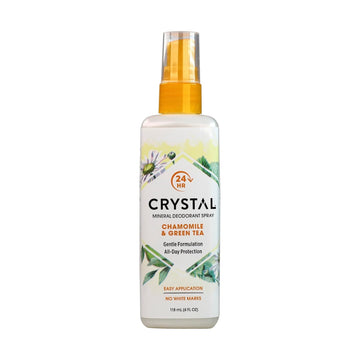 Crystal Mineral Deodorant Spray, Chamomile & Green Tea, All Over Body Deodorant, 4.0 Oz