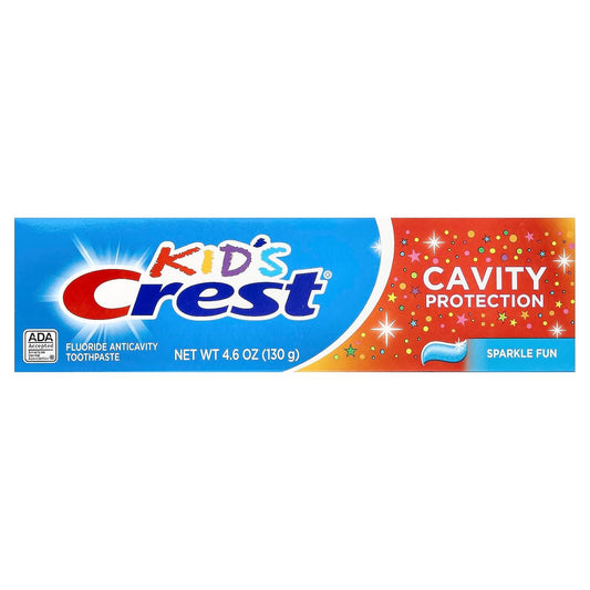 Crest Kid'S Crest, Fluoride Anticavity Toothpaste, Sparkle Fun Flavor, 4.6 Ounce Tubes (Pack Of 4)