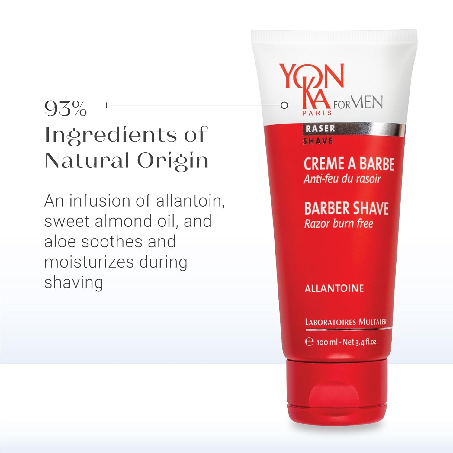 Yon-Ka Men'S Barber Shave Cream β Razor Burn Free Shaving Cream With Citrus Oils, Patchouli & Peppermint, Soothes Sensitive Skin, Allantoin & Vitamin B5, For Thick Beards & Smooth Shaves (100Ml) : Beauty & Personal Care