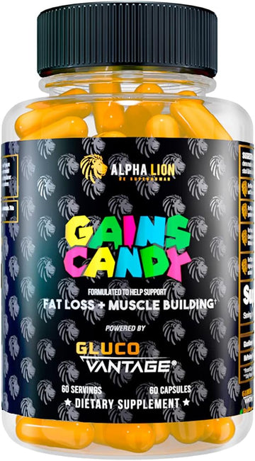 Alpha Lion Gains Candy, Pills That Support Weight Loss, Energy Supplements, 100% Natural Extract, Calorie Burning, Regulates Healthy Metabolism, 60 Capsules (Fat Loss - Caloriburn®)