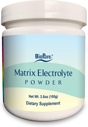 Biopure Matrix Electrolyte Powder – Vital Mineral & Salt Supplement, Including Magnesium & Sodium Chloride, To Promote Normalized Electrolyte, Hydration, & Ph Levels For Whole-Body Wellness – 100G