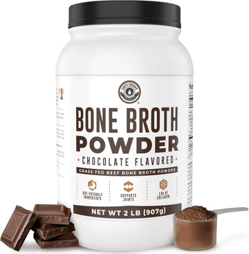 16Oz Vanilla Bone Broth Protein Powder From Grass Fed Beef - Non-Gmo Ingredients, Gut-Friendly, Low Carb Dairy Free Protein Powder - Natural Collagen Source For Joint Support - Keto Friendly
