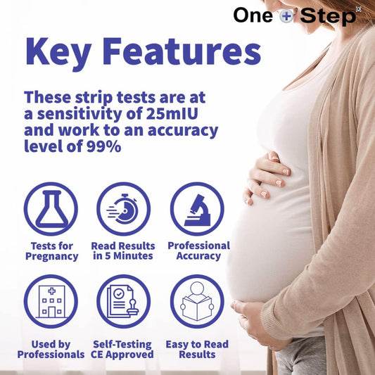 One Step: 50 X Early Detection 25Miu Pregnancy Test Strips - Fast, Easy And Accurate Home Testing