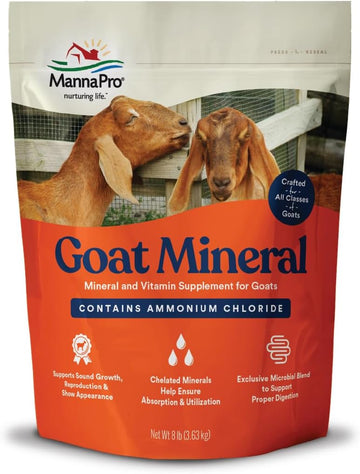 Manna Pro Goat Mineral | Made With Viatimins & Minerals To Support Growth | 8 Pounds