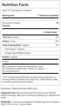 Swanson 100% Pure Non-Gmo Xylitol Granules 16 Ounce (1 Lb) (454 G) Granules