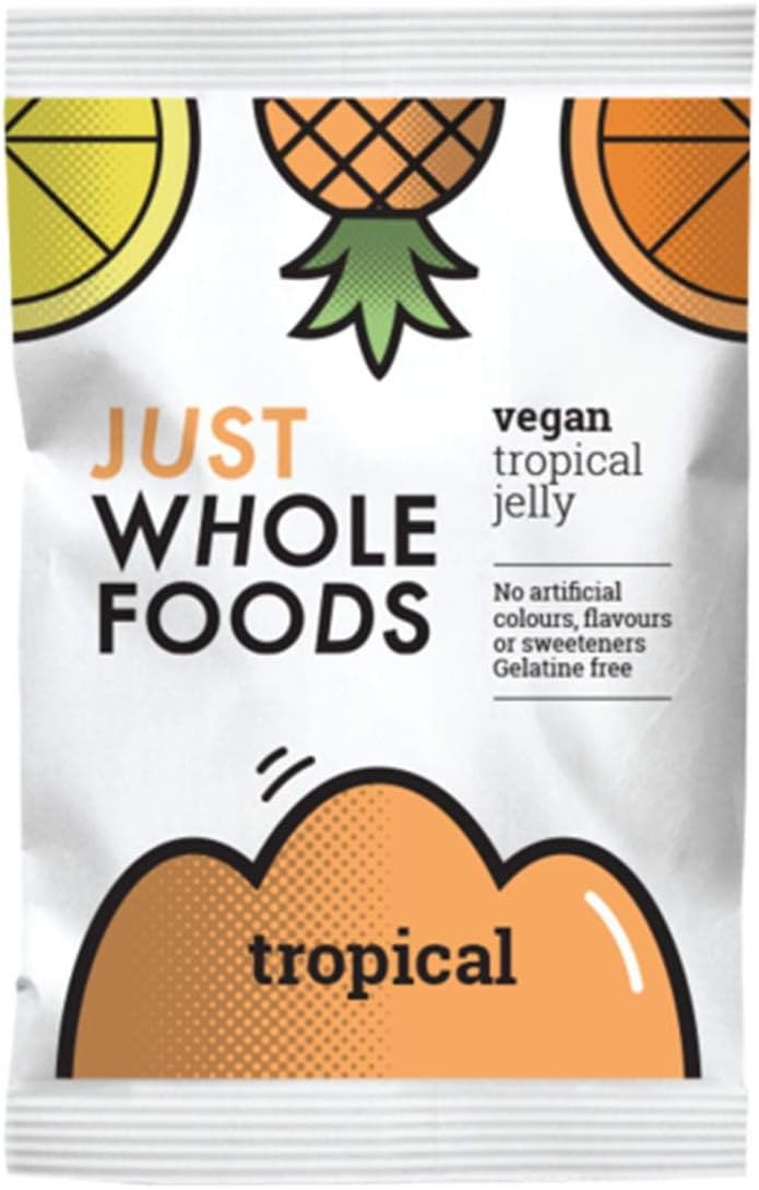 3 X Just Wholefoods Organic Tropical Real Fruit Flavoured Jelly Crystals 85G