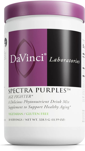 Davinci Labs Spectra Purples - Drink Mix Supplement With Antioxidants To Support Healthy Aging, Cognitive Function, Skin And Immune Health - With Protein - Vegetarian - Gluten-Free - 30 Servings