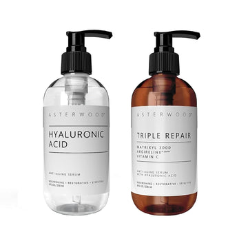 Asterwood Hyaluronic Acid Serum + Triple Repair Matrixyl 3000 (8 Oz Each)
