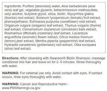 Swanson Biotin Conditioner With Silica 8 Fl Ounce (237 Ml) Liquid (3 Pack)