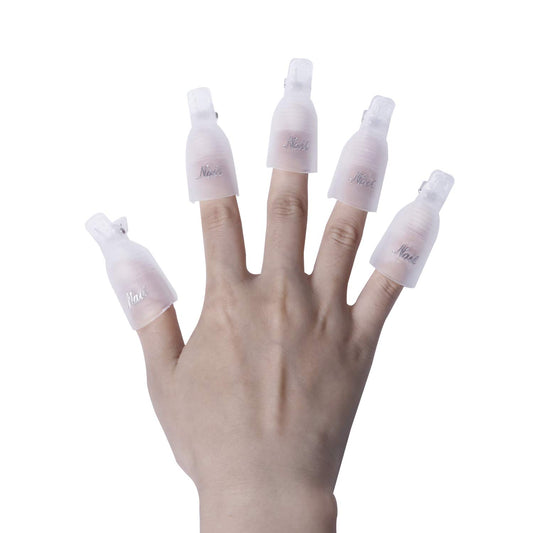 Gospire 10 Pcs Plastic Nail Clip Nail Art Gel Polish Remover Soak Off Cleaner Cap Clip (white)