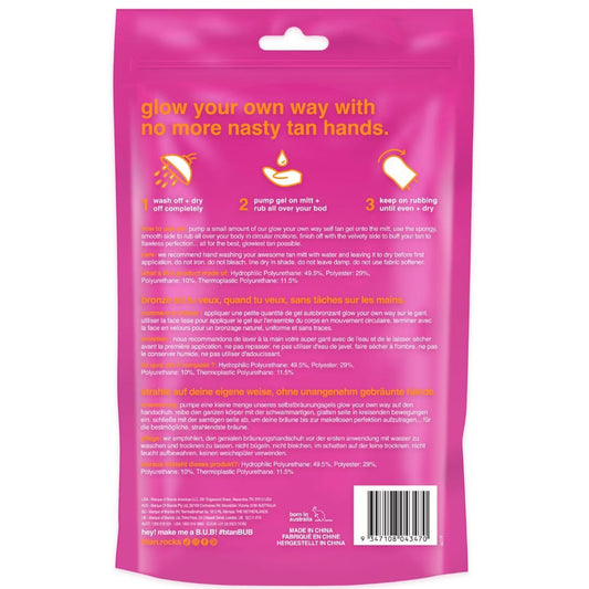 B.Tan Gel Body Self Tanning Mitt | Glow Your Own Way Smooth Gel Mitt - Sunless Tan Gel Applicator Glove, Streak-Free, Even Application, Double Sided, Reusable