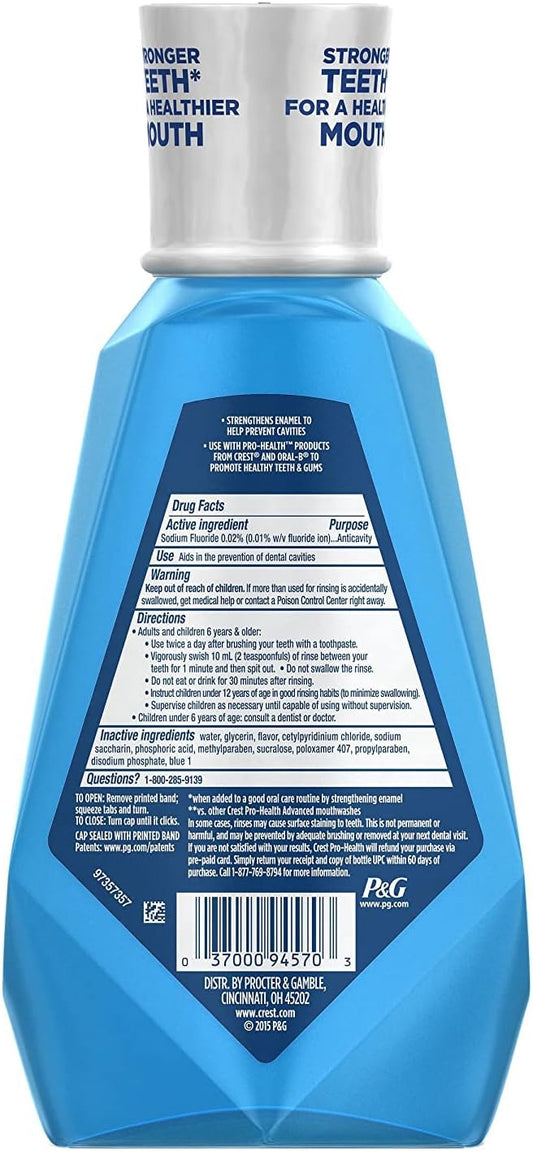 Crest Pro-Health Advanced Mouthwash, Alcohol Free, Multi-Protection, Fresh Mint, 1 L (33.8 Fl Oz)