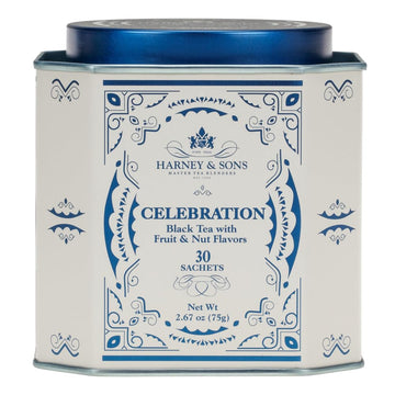 Harney & Sons Celebration, Black Tea W/Apricot, Hazelnut, And Cinnamon Flavor, 30 Count