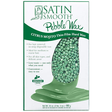 Satin Smooth Citrus Mojito Pebble Wax, Thin-Film Hard Wax For Medium To Coarse Hair, No-Strip Hair Removal Wax For All Skin Types, 35 Oz : Beauty & Personal Care