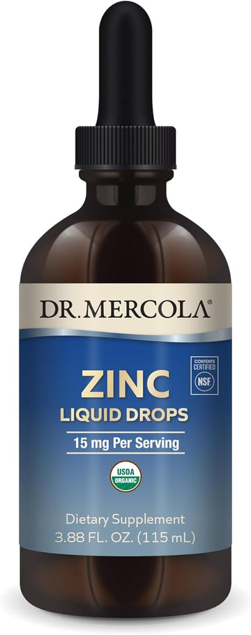 Dr. Mercola Organic Zinc Liquid Drops, 15 Mg Per Serving, 3.88 Fl Oz (
