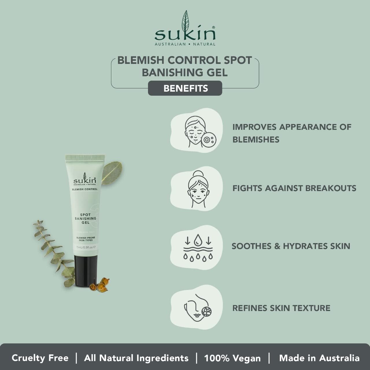 Sukin Spot Banishing Gel 15 ml : Amazon.co.uk: Beauty