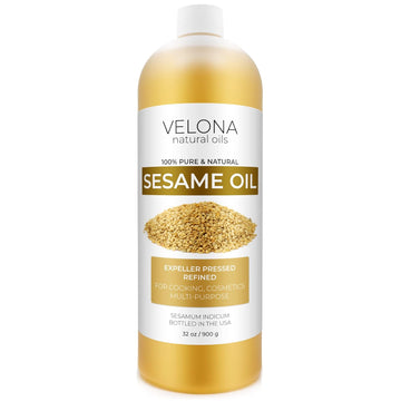 velona Sesame Seed Oil 32 oz | 100% Pure and Natural Carrier Oil | Refined, Expeller Pressed | Cooking, Skin, Hair, Body & Face Moisturizing | Use Today - Enjoy Results