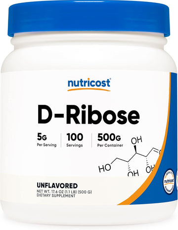 Nutricost D-Ribose Powder 500 Grams - 5000Mg Per Serving, Non-Gmo (500 Grams)