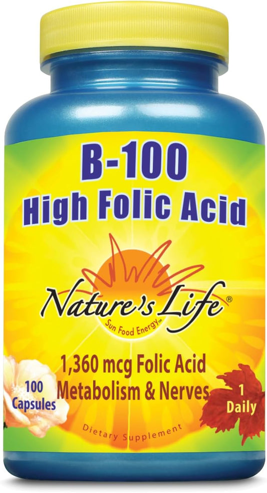 Nature's Life B-100 High Folic Acid | 100 ct : Health & Household