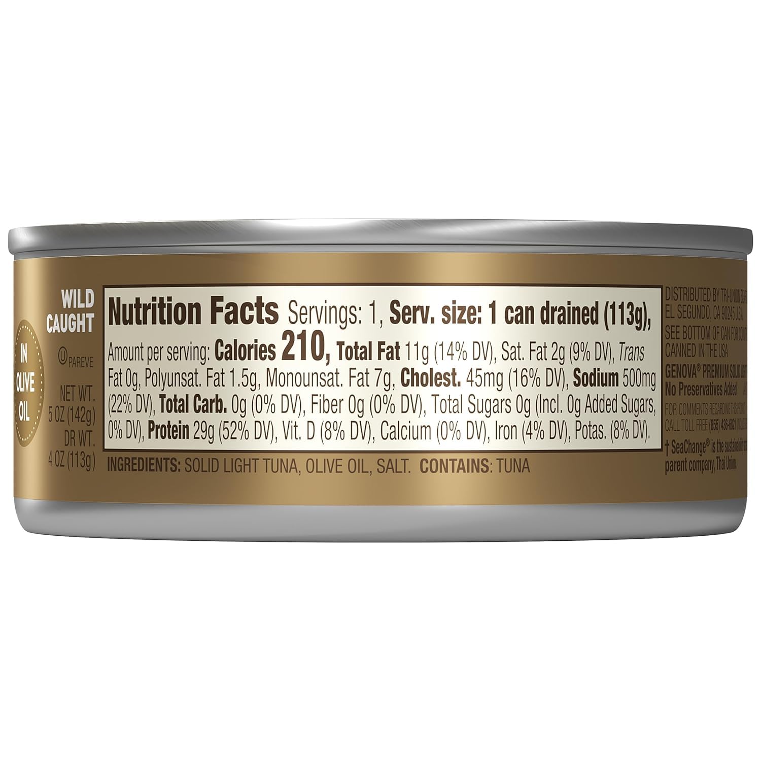 Genova Solid Light Tuna in Olive Oil 5oz (Pack of 12) : Grocery & Gourmet Food