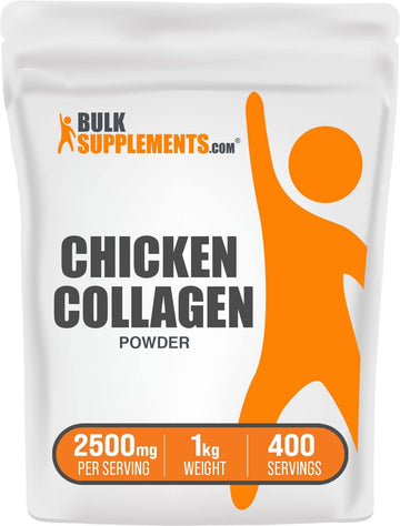 Bulksupplements.Com Chicken Collagen Powder - Hydrolyzed Collagen Powder, Collagen Supplement, Collagen Peptides Powder - Gluten Free, 2500Mg Per Serving, 1Kg (2.2 Lbs) (Pack Of 1)