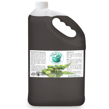 Bella Terra Oils Neem Seed Oil β 1 gallon, Ancient Beauty Secret, Clear Radiant Skin, Eco-Friendly, Premium, Often Used in Soapmaking